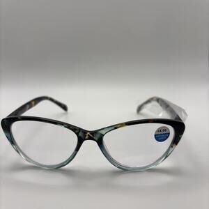 Women’s Reading glasses-Teal Visionary Eyeglasses L2017 C2 +4.00 with Print